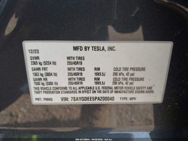 2023 TESLA MODEL Y 7SAYGDEE5PA200040 Photo 8