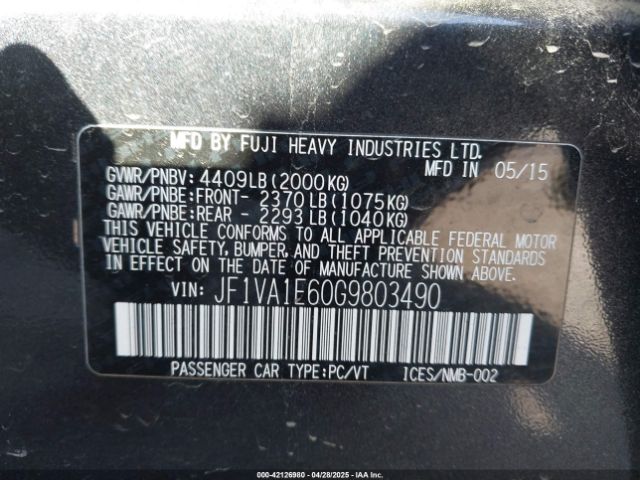 JF1VA1E60G9803490 Subaru Wrx Premium
