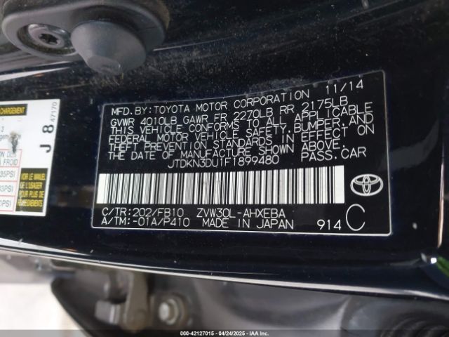 JTDKN3DU1F1899480 Toyota Prius Two
