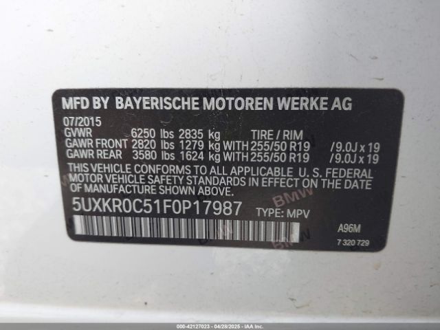 5UXKR0C51F0P17987 BMW X5 Xdrive35i