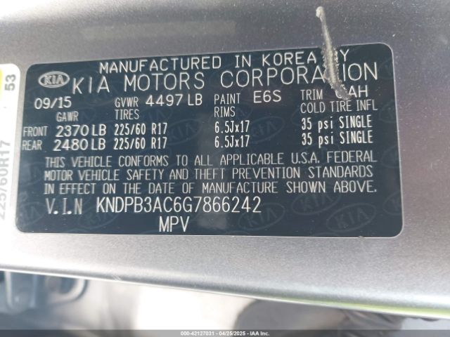 KNDPB3AC6G7866242 KIA Sportage Lx