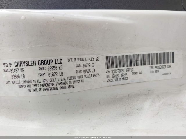 2012 FIAT 500 3C3CFFBR2CT370713 Photo 8
