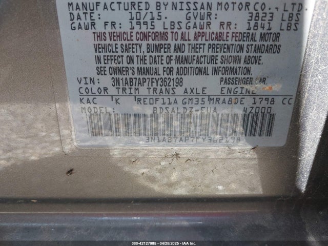 3N1AB7AP7FY362198 Nissan 2015