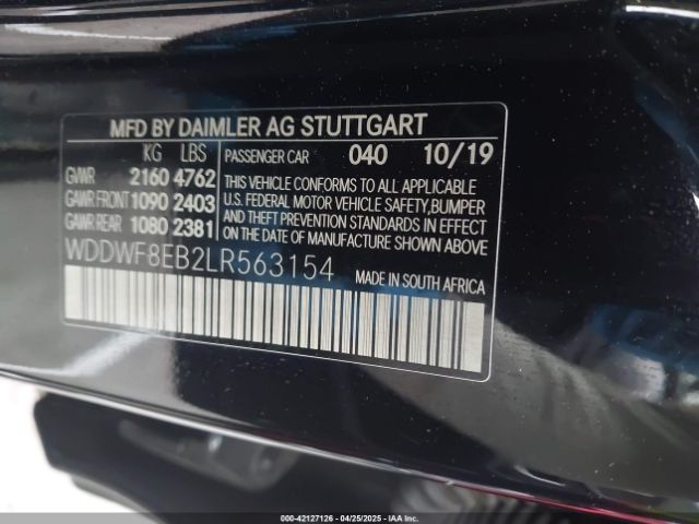 2020 MERCEDES-BENZ C 300 WDDWF8EB2LR563154 Photo 8