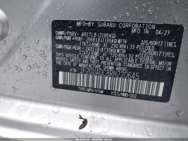 JF2GUADC8RH220645 Subaru na