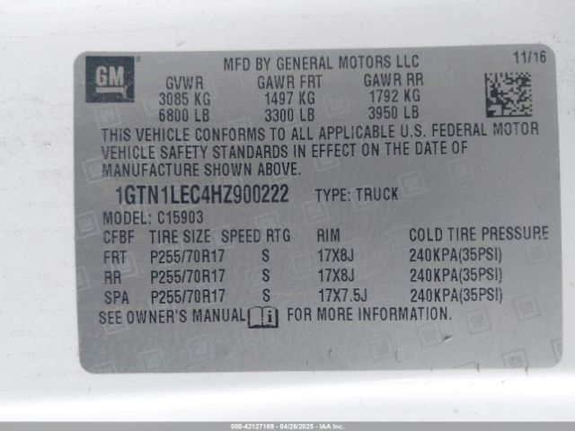 1GTN1LEC4HZ900222 GMC SIERRA 1500