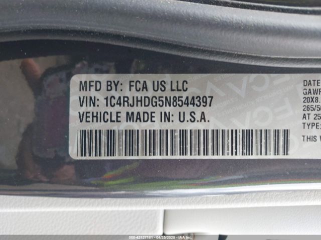 2022 JEEP GRAND CHEROKEE 1C4RJHDG5N8544397 Photo 8