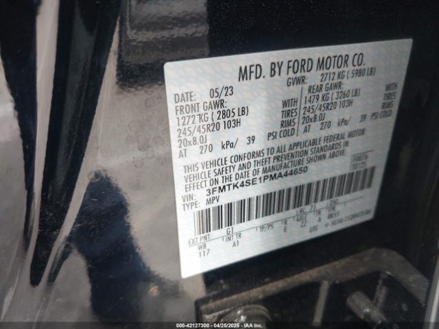 3FMTK4SE1PMA44650 Ford Mustang Mach-e Gt