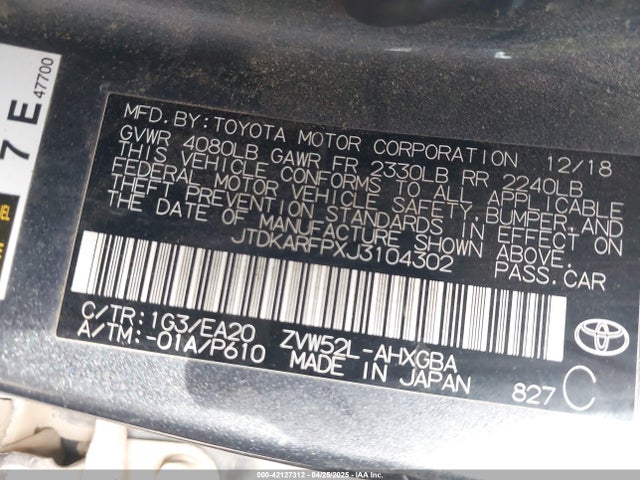 Toyota Prius Prime Premium 2018 JTDKARFPXJ3104302 Image 9