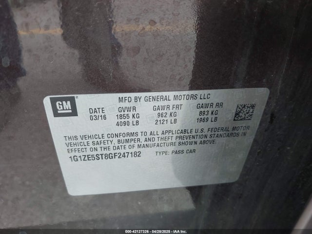 1G1ZE5ST8GF247182 Chevrolet MALIBU 1LT