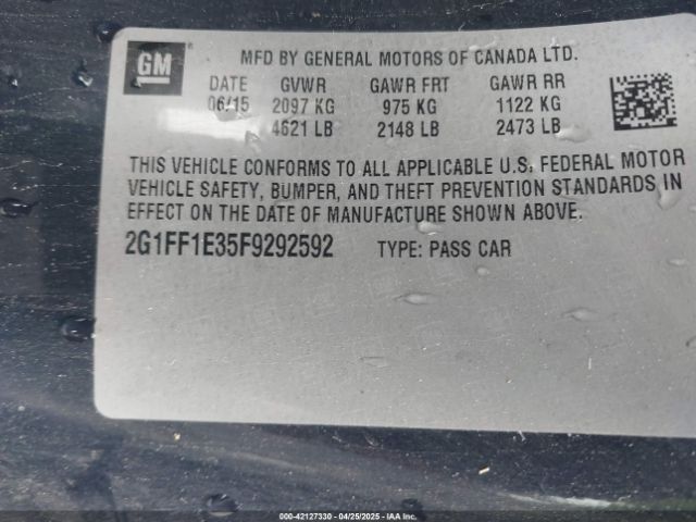 2G1FF1E35F9292592 Chevrolet Camaro 2lt