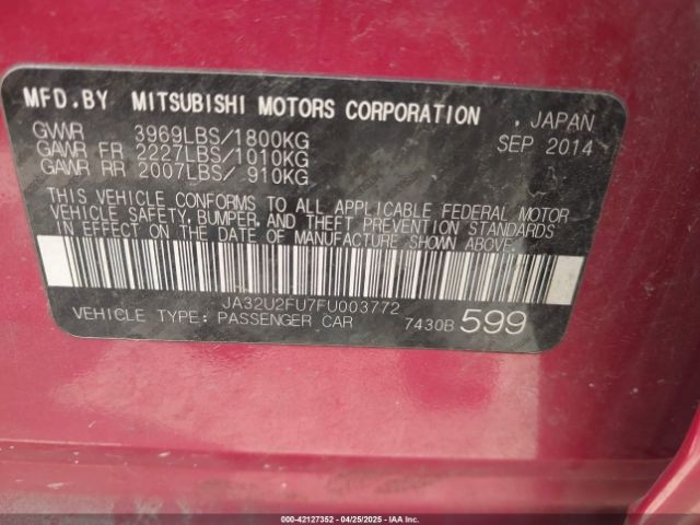 JA32U2FU7FU003772 Mitsubishi LANCER ES