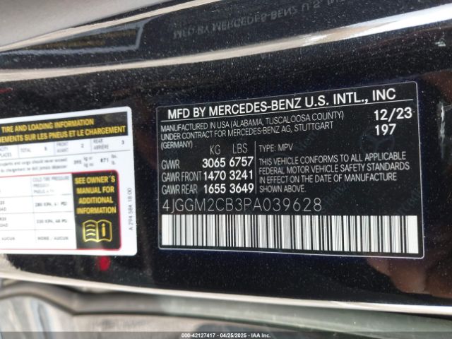 4JGGM2CB3PA039628 Mercedes-Benz ed