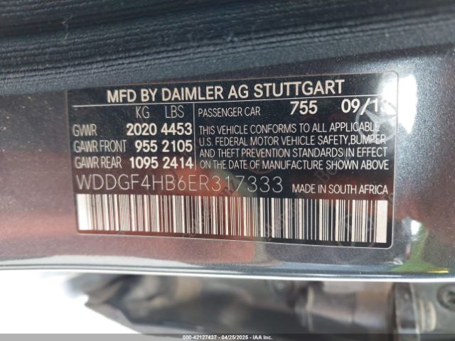 WDDGF4HB6ER317333 Mercedes-Benz C-class C 250 Sport/luxury