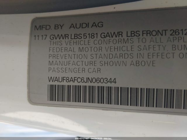 WAUF8AFC6JN060344 Audi A6 2.0t Premium/2.0t Sport