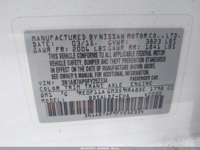 2015 NISSAN SENTRA 3N1AB7AP9FY252334 Photo 8