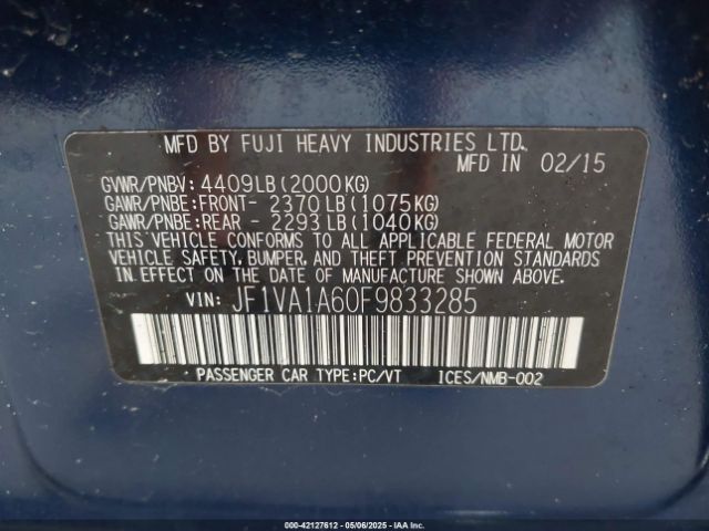 JF1VA1A60F9833285 Subaru WRX