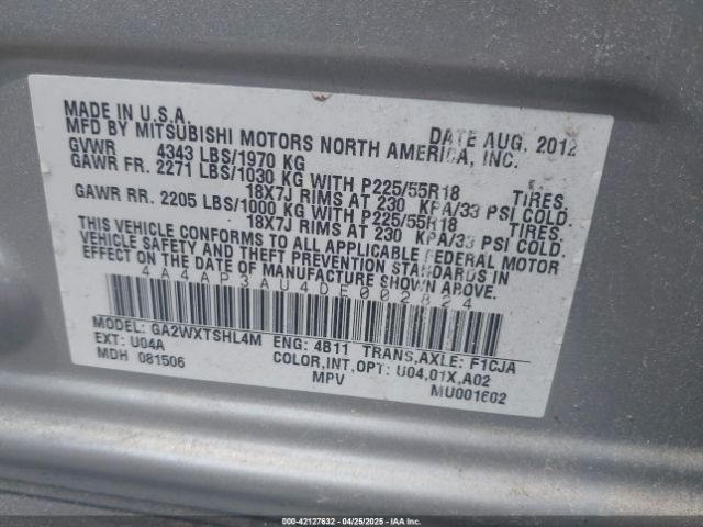 2013 MITSUBISHI OUTLANDER SPORT 4A4AP3AU4DE002824 Photo 8