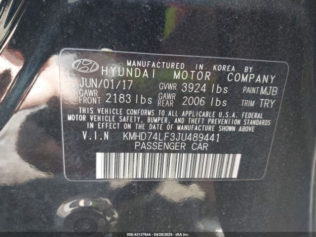 KMHD74LF3JU489441 Hyundai ELANTRA SE