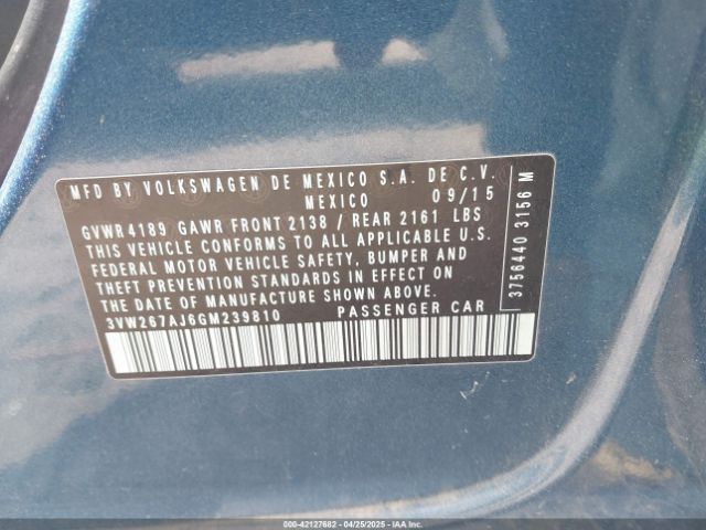 3VW267AJ6GM239810 Volkswagen Jetta 1.4t S