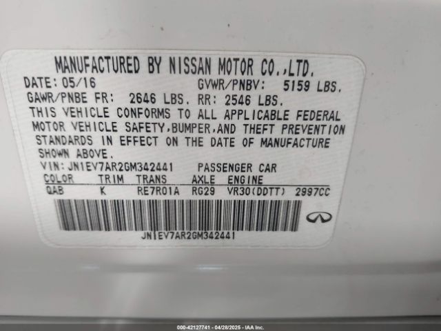 JN1EV7AR2GM342441 Infiniti Q50 3.0t Sport