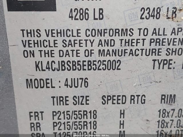 KL4CJBSB5EB525002 Buick Encore Convenience