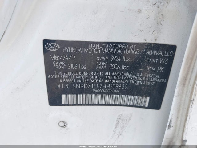 Hyundai ELANTRA SE 2017 5NPD74LF2HH209629 Image 9