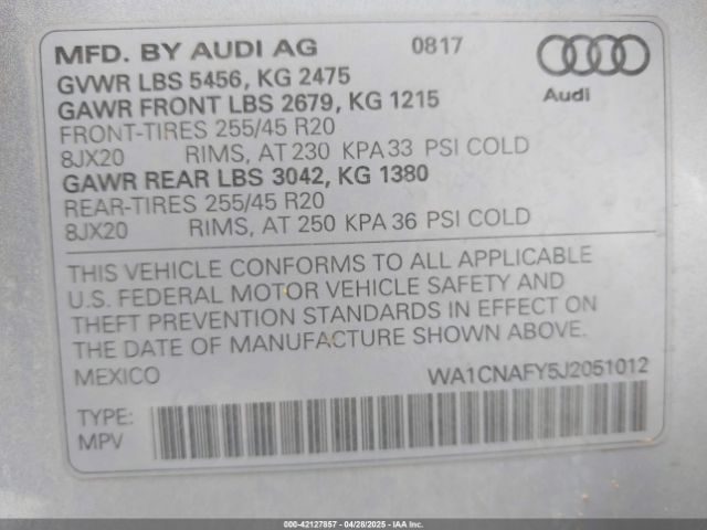 2018 AUDI Q5 WA1CNAFY5J2051012 Photo 8