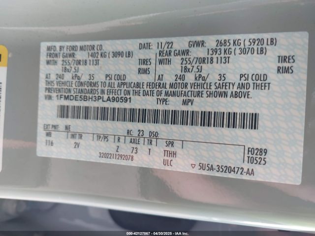 2023 FORD BRONCO 1FMDE5BH3PLA90591 Photo 8