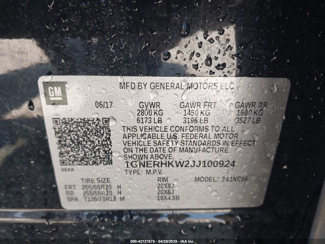 1GNERHKW2JJ100924 Chevrolet Traverse 3lt