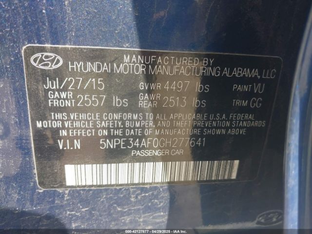 5NPE34AF0GH277641 Hyundai dohc gdi theta-ii