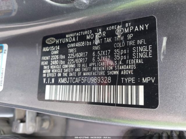 KM8JTCAF5FU989328 Hyundai TUCSON GLS