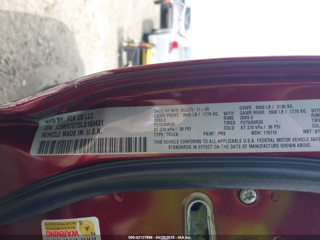 RAM 1500 Classic Warlock  4x4 6'4 Box 2020 1C6RR7GT5LS160431 Image 9