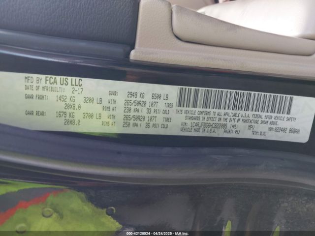 1C4RJFBG6HC822085 Jeep Grand Cherokee Limited 4x4