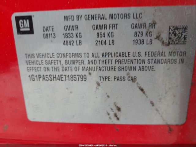 1G1PA5SH4E7185799 Chevrolet Cruze Ls Auto