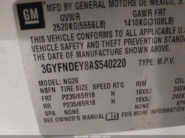 2010 CADILLAC SRX 3GYFNDEY8AS540220 Photo 8