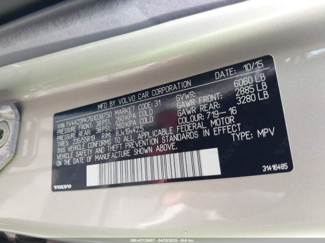 YV4A22PK7G1038750 Volvo Xc90 T6 Momentum
