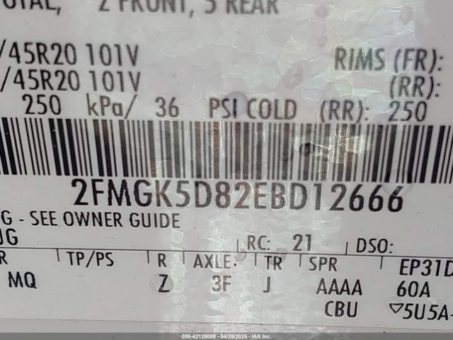 2FMGK5D82EBD12666 Ford Flex Limited