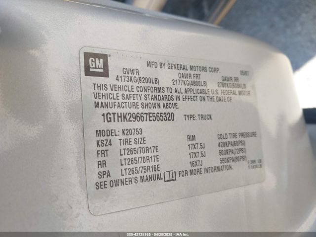 2007 GMC SIERRA 2500HD 1GTHK29667E565320 Photo 8