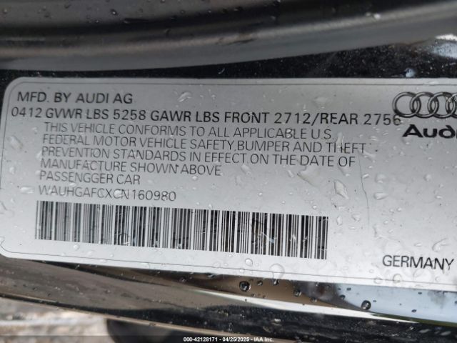 2012 AUDI A6 WAUHGAFCXCN160980 Photo 8