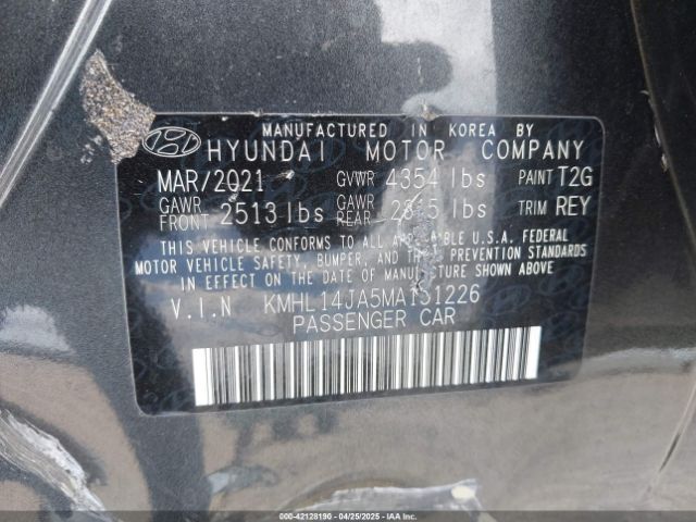 KMHL14JA5MA151226 Hyundai SONATA SEL
