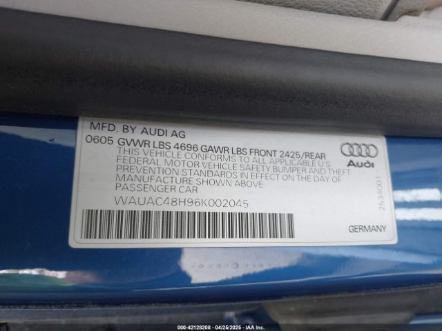 2006 AUDI A4 WAUAC48H96K002045 Photo 8