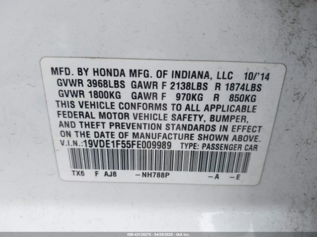 2015 ACURA ILX 19VDE1F55FE009989 Photo 8