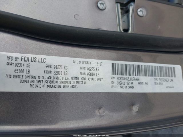 2C3CDXHG9JH176400 Dodge Charger Sxt Plus Rwd