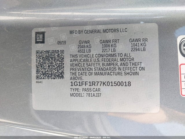 1G1FF1R77K0150018 Chevrolet lt1 - direct injection, afm, variable valve timing, high output, alum