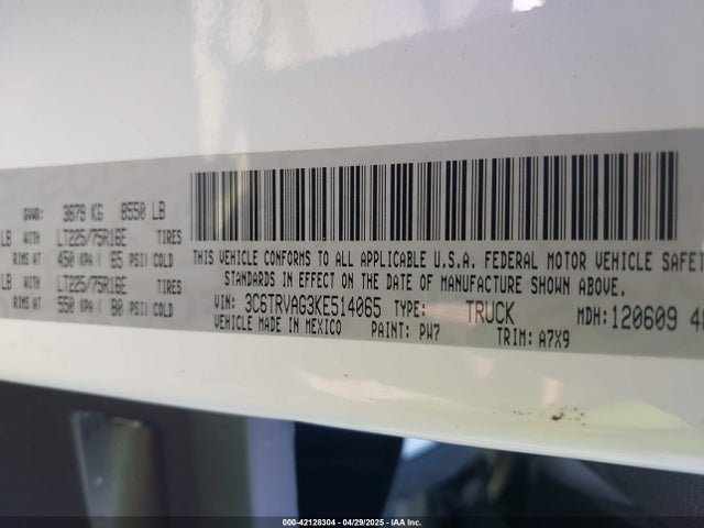 3C6TRVAG3KE514065 RAM Promaster 1500