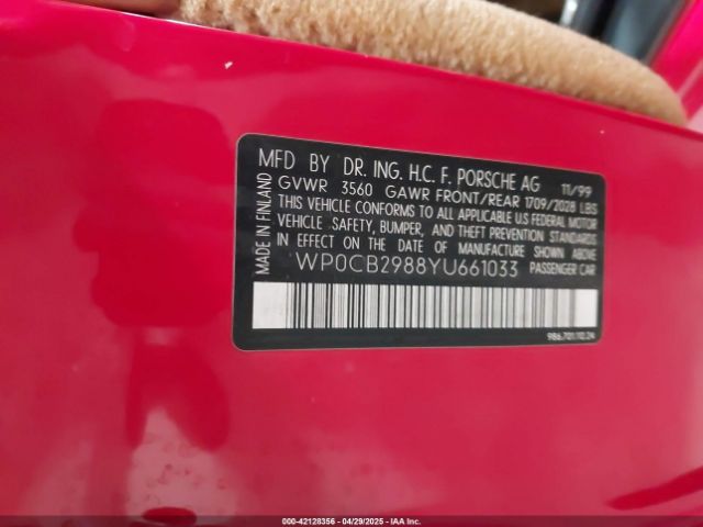 2000 PORSCHE BOXSTER WP0CB2988YU661033 Photo 8