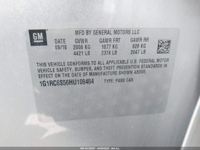 1G1RC6S56HU108484 Chevrolet VOLT LT