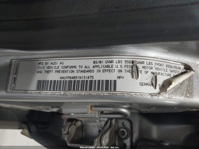 2001 AUDI ALLROAD WAUYP64B51N131875 Photo 8