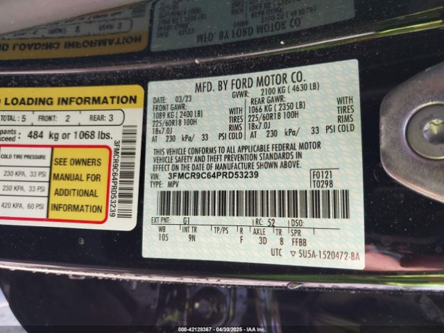 3FMCR9C64PRD53239 Ford Bronco Sport Outer Banks